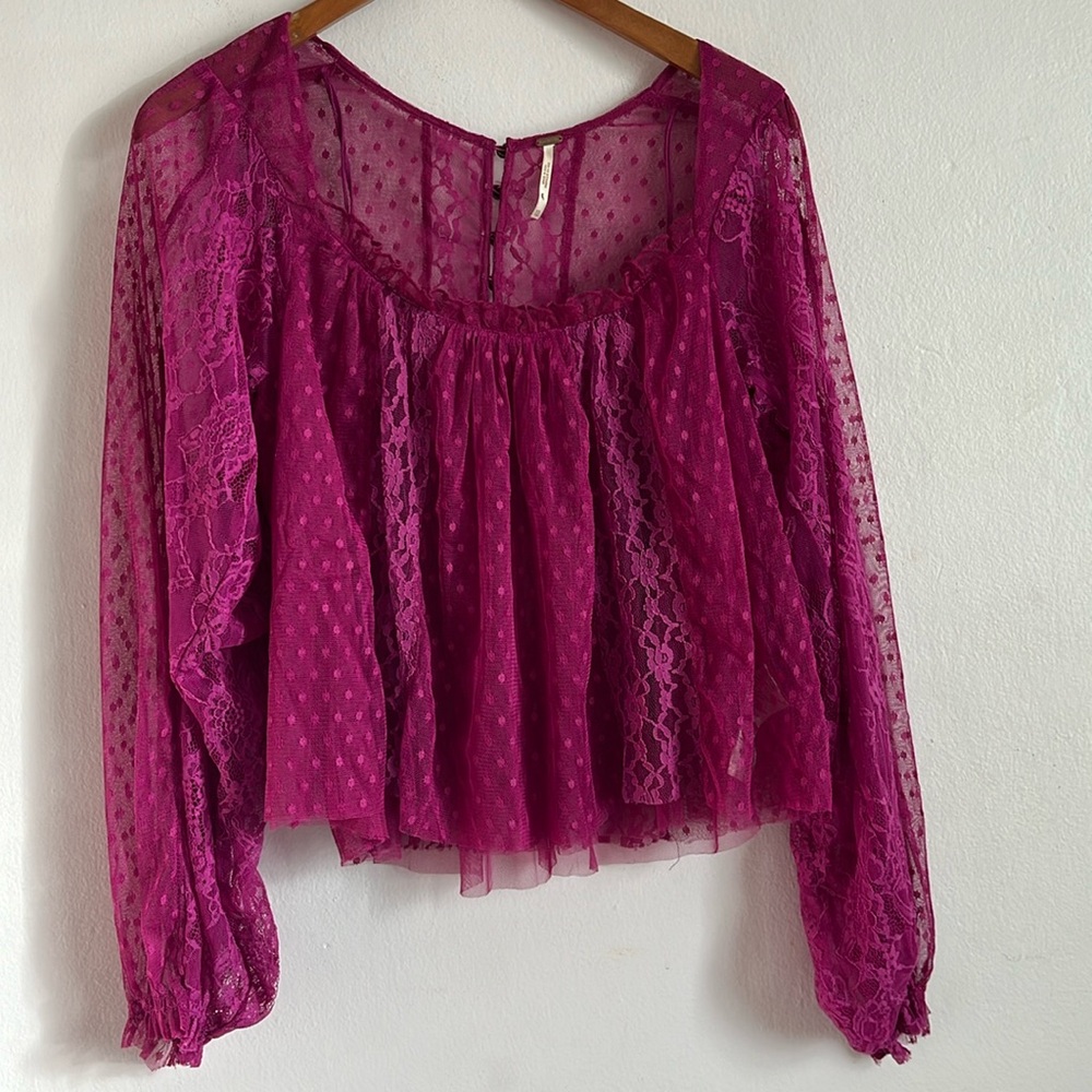 Free People womens flowy long sleeve top